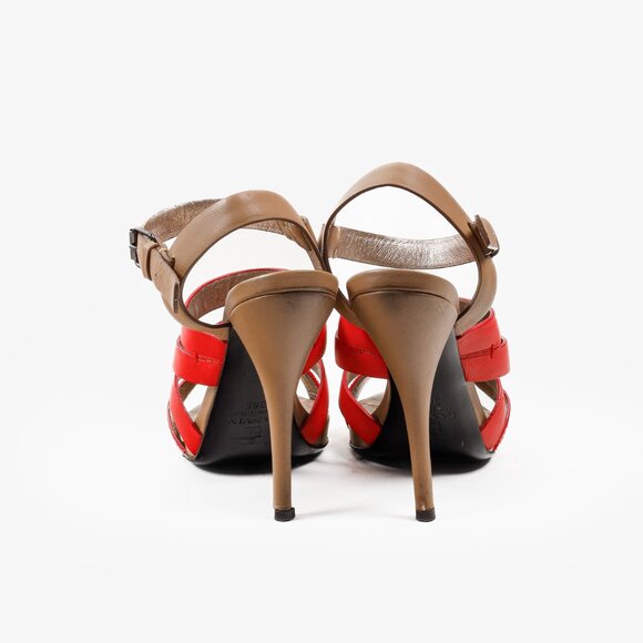Lanvin Bi-Color Coral Strappy Heeled Sandals - Picture 2 of 10